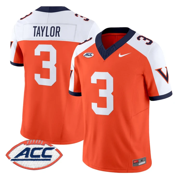 J'Mari Taylor Jersey #3 Virginia Cavaliers 1995 Throwbacks Stitched Orange Alternate by NCAA Football Jersey
