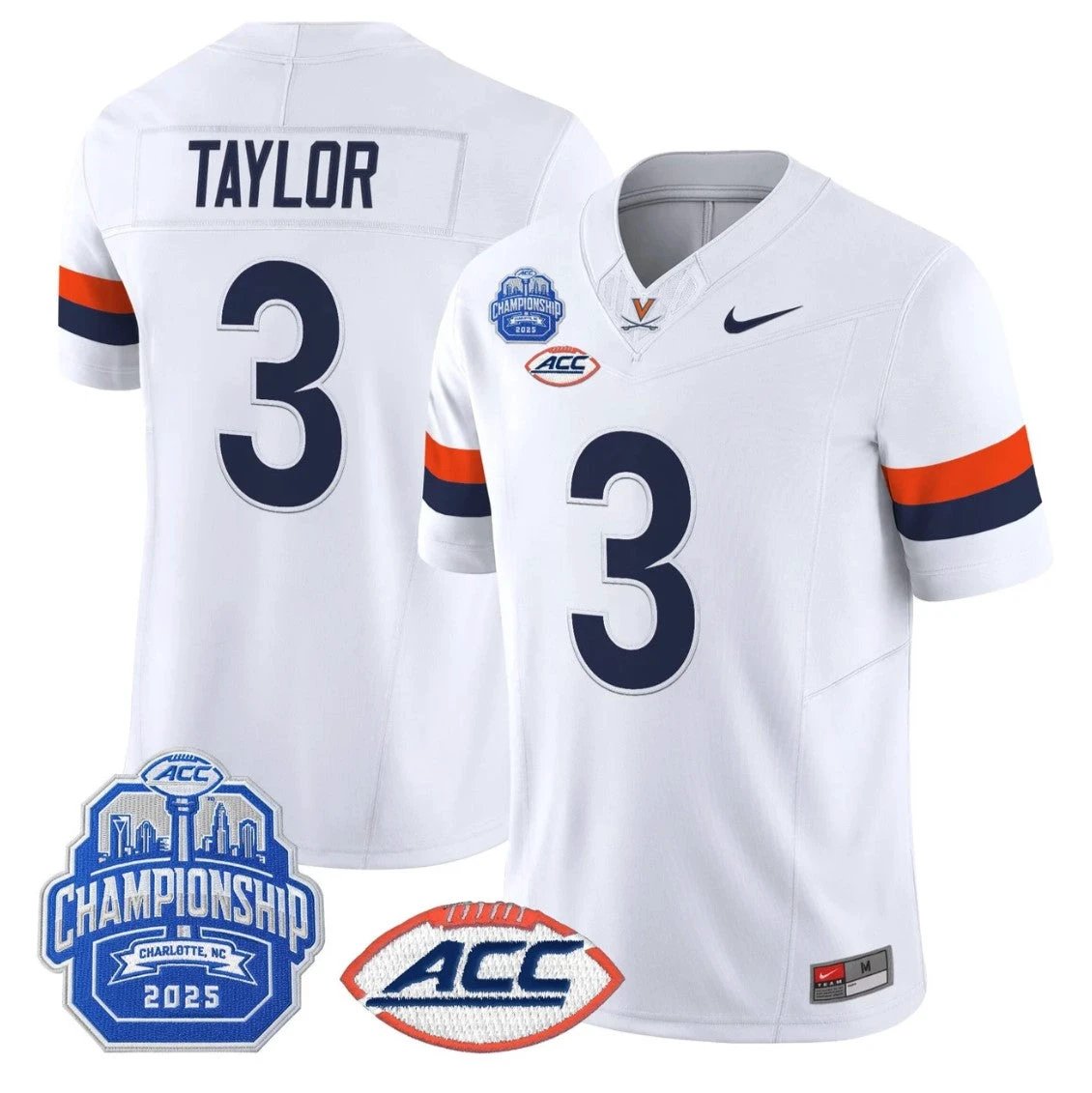 J'Mari Taylor Jersey #3 Virginia Cavaliers 2025 ACC Championship Stitched by My Store NCAA Football Jerseys