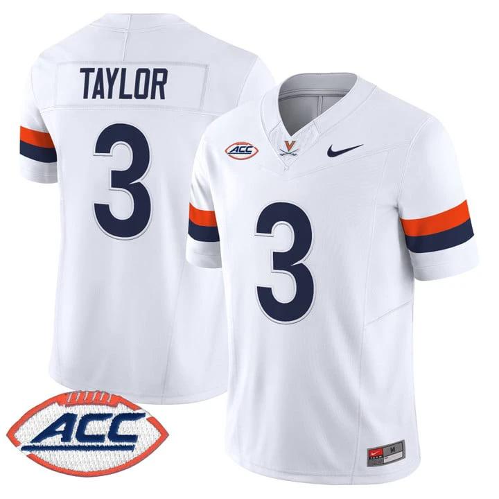 J'Mari Taylor Jersey #3 Virginia Cavaliers 2025 Vapor Limited Stitched 1995 by My Store NCAA Football Jerseys