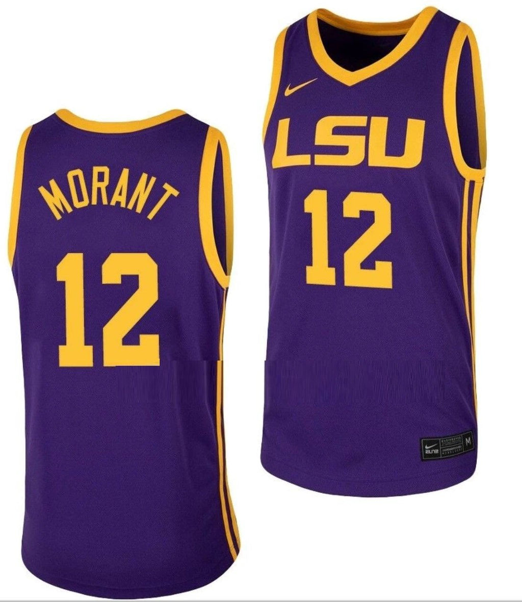 Ja Morant Jersey LSU Tigers College Basketball Purple #12 by My store basketball