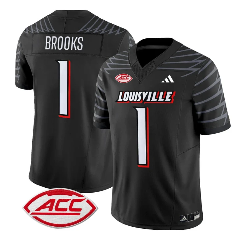 Ja'Corey Brooks Jersey #1 Louisville Cardinals Vapor Football Stitched Black by My Store