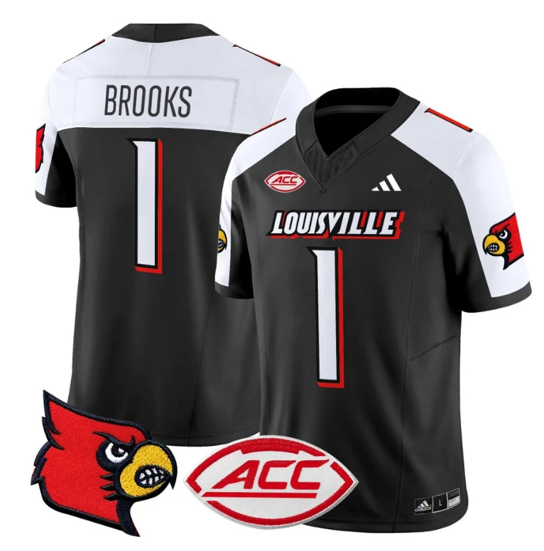Ja'Corey Brooks Jersey #1 Louisville Cardinals Vapor Football Stitched Black Alternate by My Store