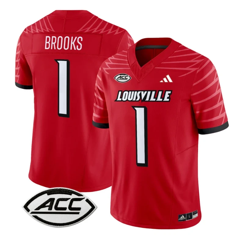 Ja'Corey Brooks Jersey #1 Louisville Cardinals Vapor Football Stitched Red by My Store