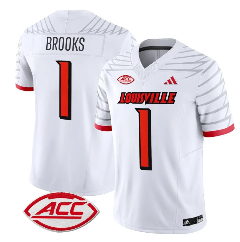 Ja'Corey Brooks Jersey #1 Louisville Cardinals Vapor Football Stitched White by My Store