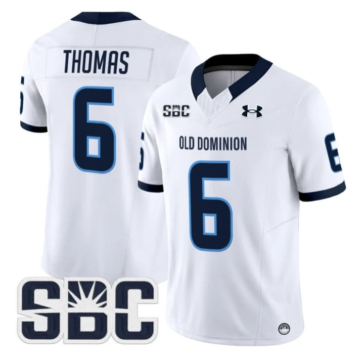 Ja'Cory Thomas Jersey #6 Old Dominion Monarchs 2025 Vapor Stitched White by My Store NCAA Football Jerseys