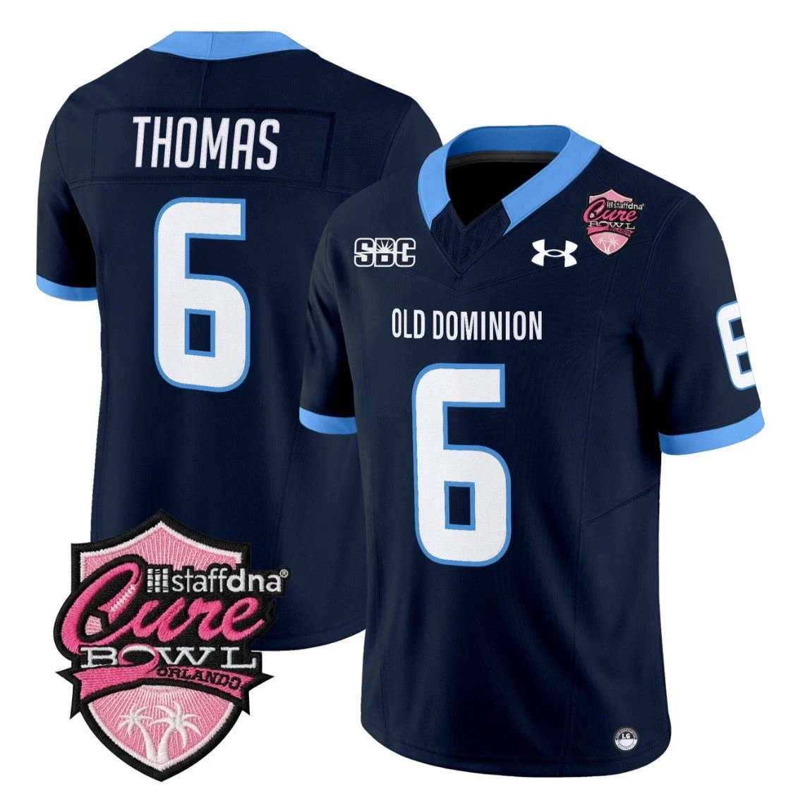 Ja'Cory Thomas Jersey #6 Old Dominion Monarchs 2025 Cure Bowl Stitched by My Store NCAA Football Jerseys