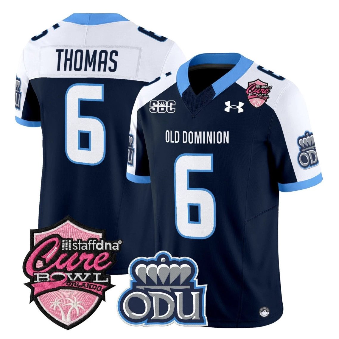 Ja'Cory Thomas Jersey #6 Old Dominion Monarchs 2025 Cure Bowl Stitched by My Store NCAA Football Jerseys