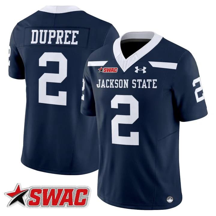 Ja'Naylon Dupree Jersey #2 Jackson State Tigers 2025 Limited Stitched by My Store NCAA Football Jerseys