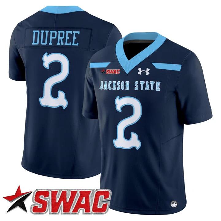 Ja'Naylon Dupree Jersey #2 Jackson State Tigers 2025 Vapor V2 Stitched by My Store NCAA Football Jerseys