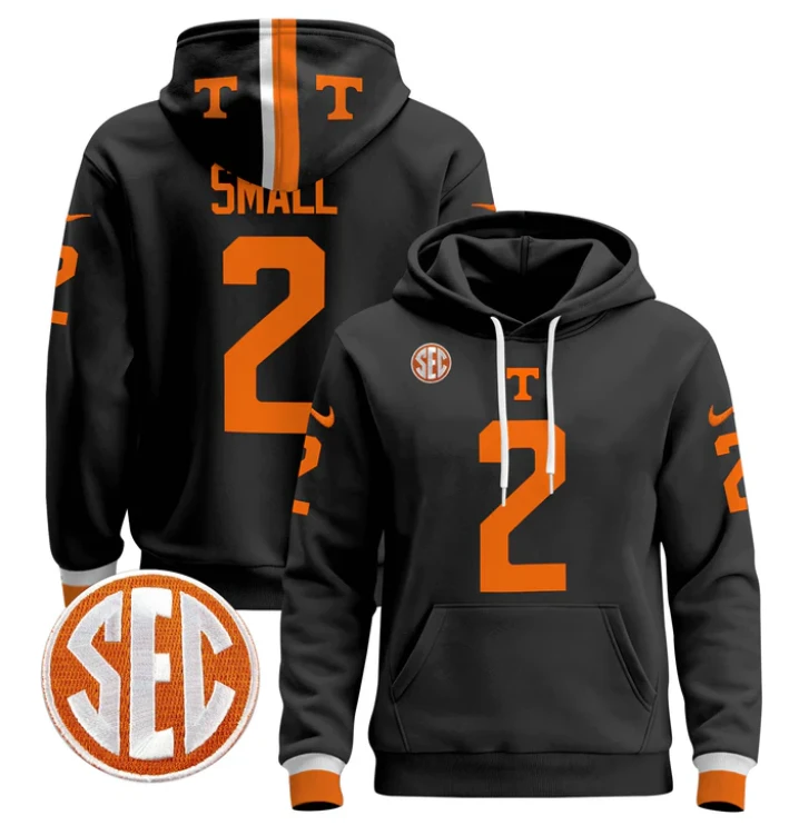 Jabari Small Hoodie #2 Tennessee Volunteers Pullover Stitched by Hoodie Pullover