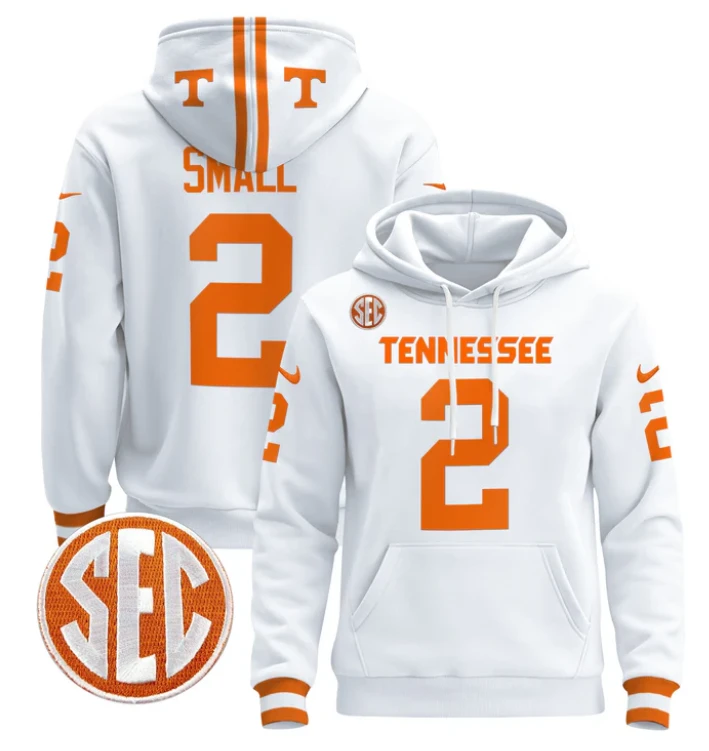 Jabari Small Hoodie #2 Tennessee Volunteers Pullover Stitched by Hoodie Pullover