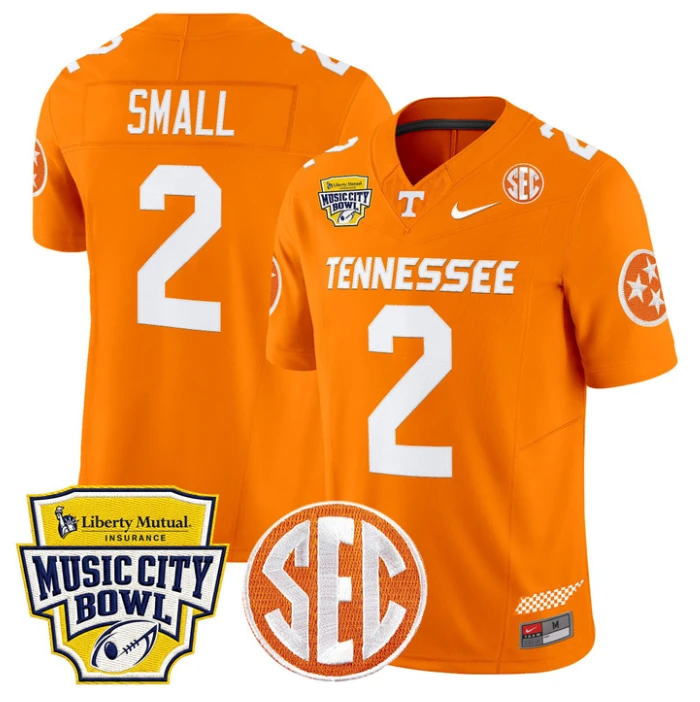 Jabari Small Jersey #2 Tennessee Vols 2025 Music City Bowl Stitched by My Store NCAA Football Jerseys