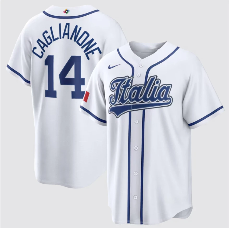 Jac Caglianone Jersey #14 Italy Baseball 2026 World Baseball Classic Stitched White by My Store