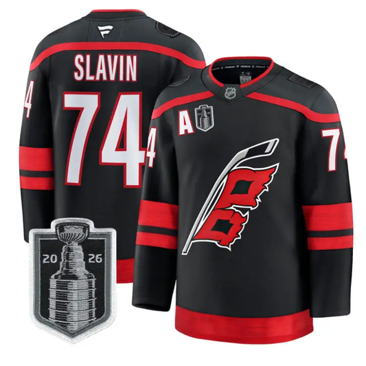 Jaccob Slavin Jersey #74 Carolina Hurricanes 2026 Stanley Cup Patch Stitched by Hockey David