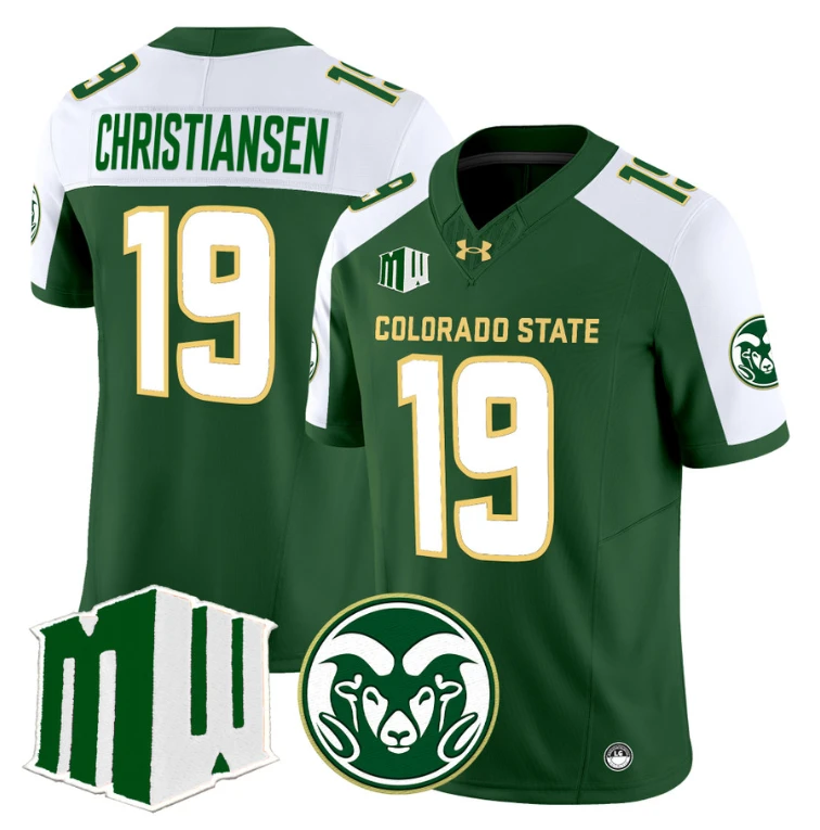 Jack Christiansen Jersey #19 Colorado State Rams 2024 Stitched Green Alternate by NCAA Football Jersey