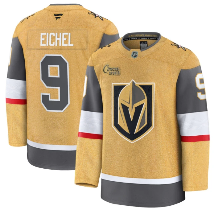 Jack Eichel Jersey #9 Vegas Golden Knights Premium Stitched Gold by Hockey David