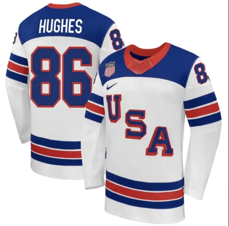Jack Hughes Jersey #86 Team USA Winter Olympics 2026 Premium Hockey Stitched White by Hockey David