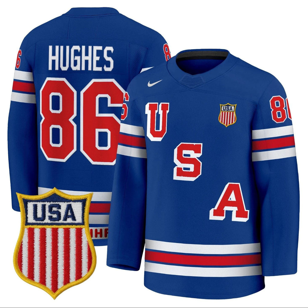 Jack Hughes Jersey #86 USA Olympic 2026 Premium Hockey Stitched by Hockey David