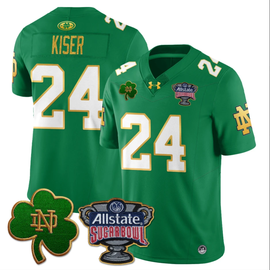Jack Kiser Jersey #24 Notre Dame Fighting Irish Allstate Sugar Bowl Green by My Store