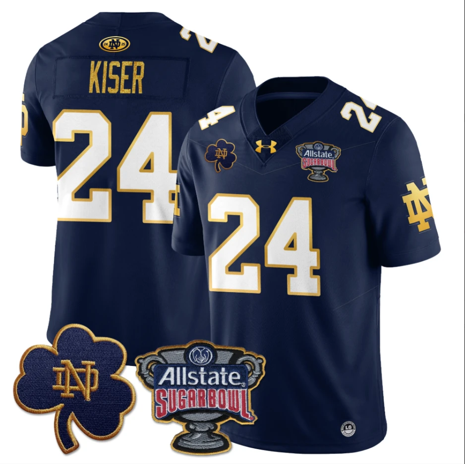 Jack Kiser Jersey #24 Notre Dame Fighting Irish Allstate Sugar Bowl Navy by My Store