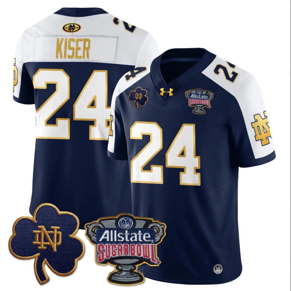 Jack Kiser Jersey #24 Notre Dame Fighting Irish Allstate Sugar Bowl Navy by My Store