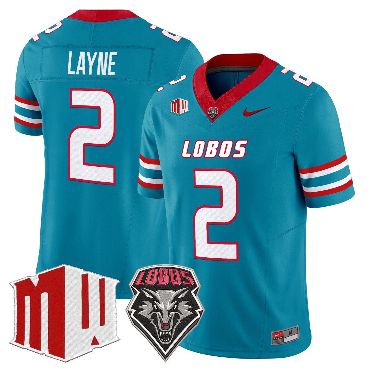 Jack Layne Jersey #2 New Mexico Lobos 2025 Vapor Limited Stitched Turquoise by My Store NCAA Football Jerseys