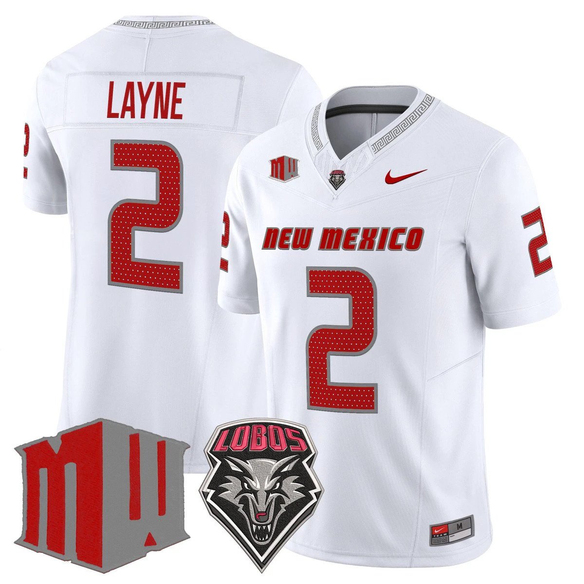Jack Layne Jersey #2 New Mexico Lobos 2025 Vapor Limited Stitched White by My Store NCAA Football Jerseys