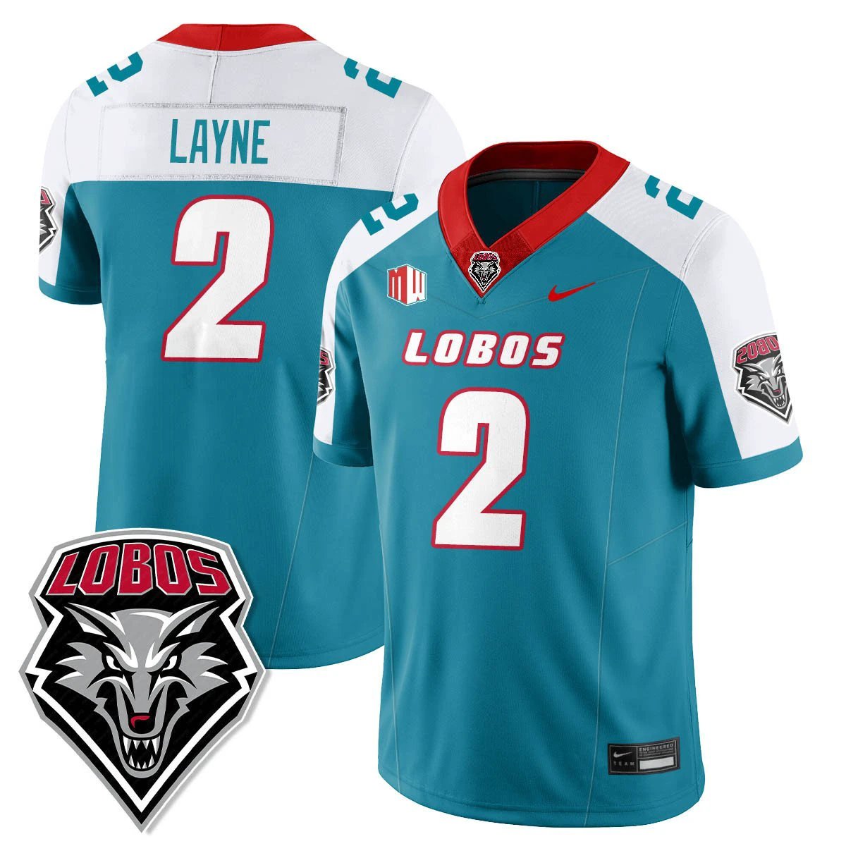 Jack Layne Jersey #2 UNM Lobo Football 2025 All Stitched Alternate by My Store NCAA Football Jerseys