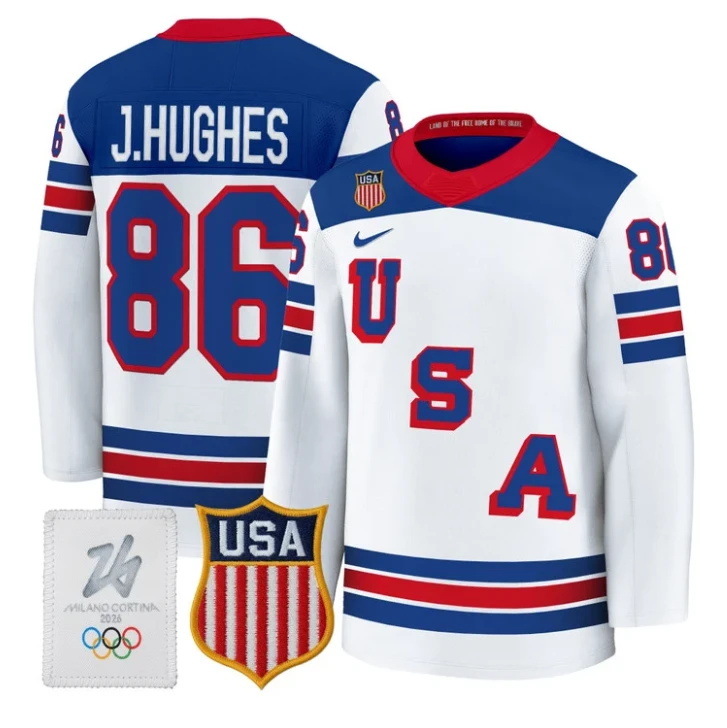 Jack Hughes Jersey #86 USA Olympic 2026 Premium Hockey All Stitched by Hockey David
