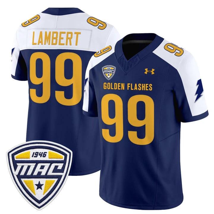 Jack Lambert Jersey #99 Kent State Golden Flashes 2025 Stitched by My Store NCAA Football Jerseys