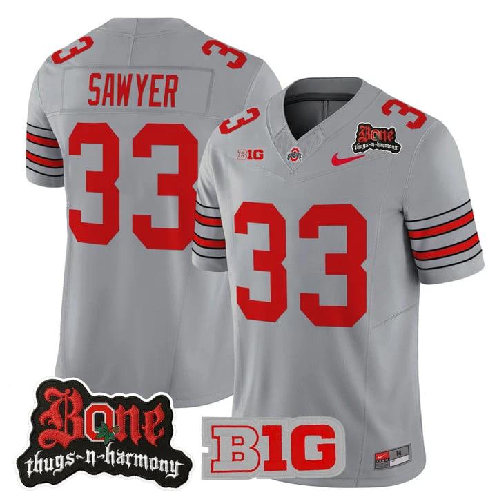 Jack Sawyer Jersey #33 Ohio State Buckeyes Bone Thugs-N-Harmony Stitched by My Store NCAA Football Jerseys