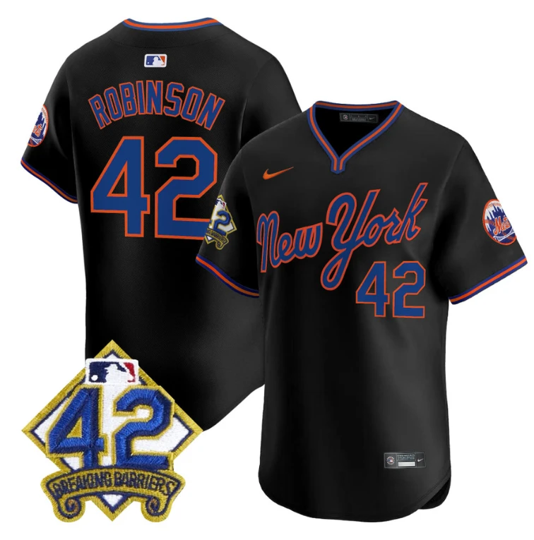Jackie Robinson Jersey #42 New York Mets 2025 Road Alternate Stitched Black by My Store