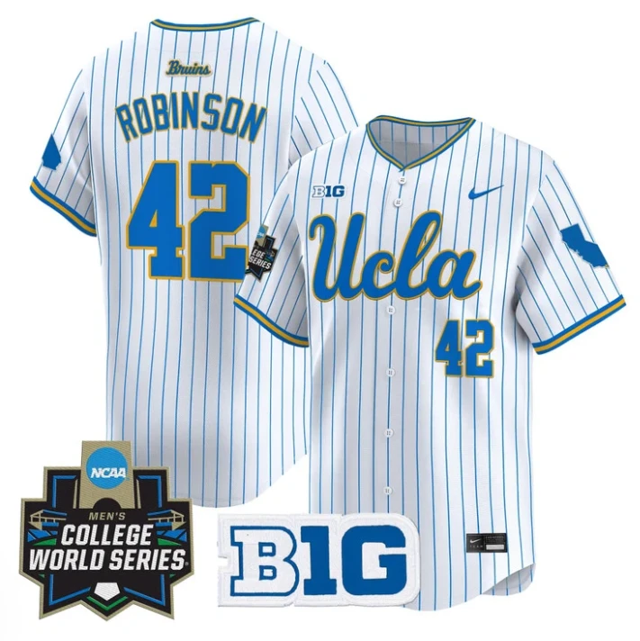 Jackie Robinson Jersey #42 UCLA Bruins 2025 World Series Stitched Pinstripe by My Store