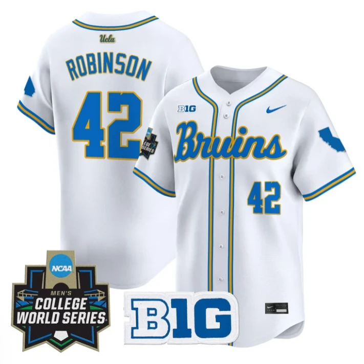 Jackie Robinson Jersey #42 UCLA Bruins 2025 World Series Stitched White by My Store