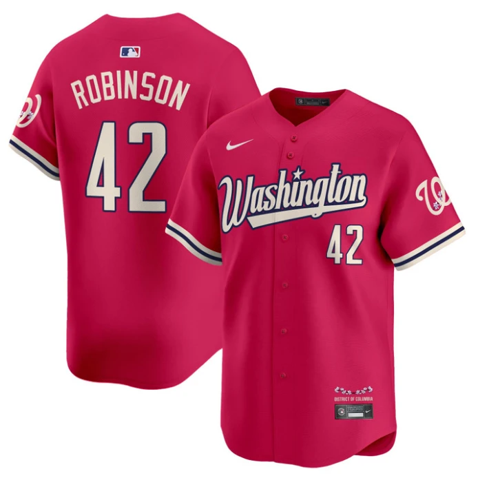 Jackie Robinson Jersey #42 Washington Nationals Vapor Limited All Stitched Pink by My Store