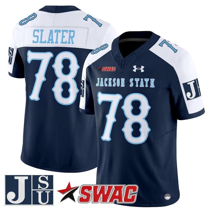 Jackie Slater Jersey #78 Jackson State Tigers 2025 Vapor V2 Stitched by My Store NCAA Football Jerseys