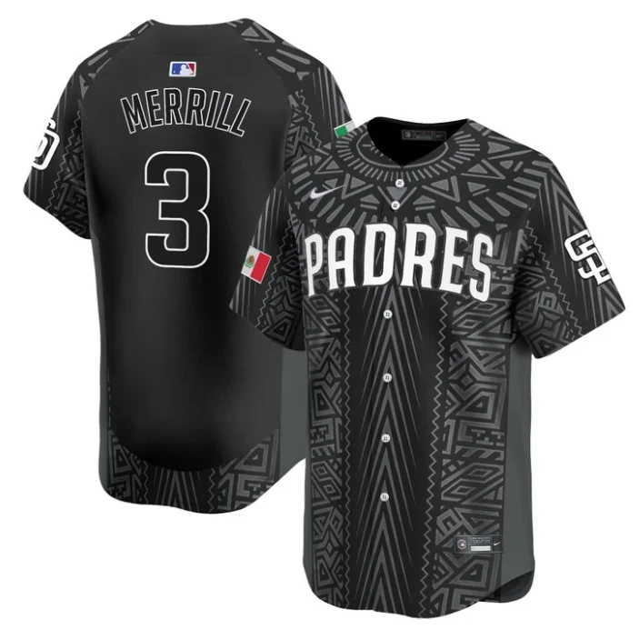 Jackson Merrill Jersey #3 San Diego Padres 2025 Mexican Heritage Vapor Limited Stitched by My Store