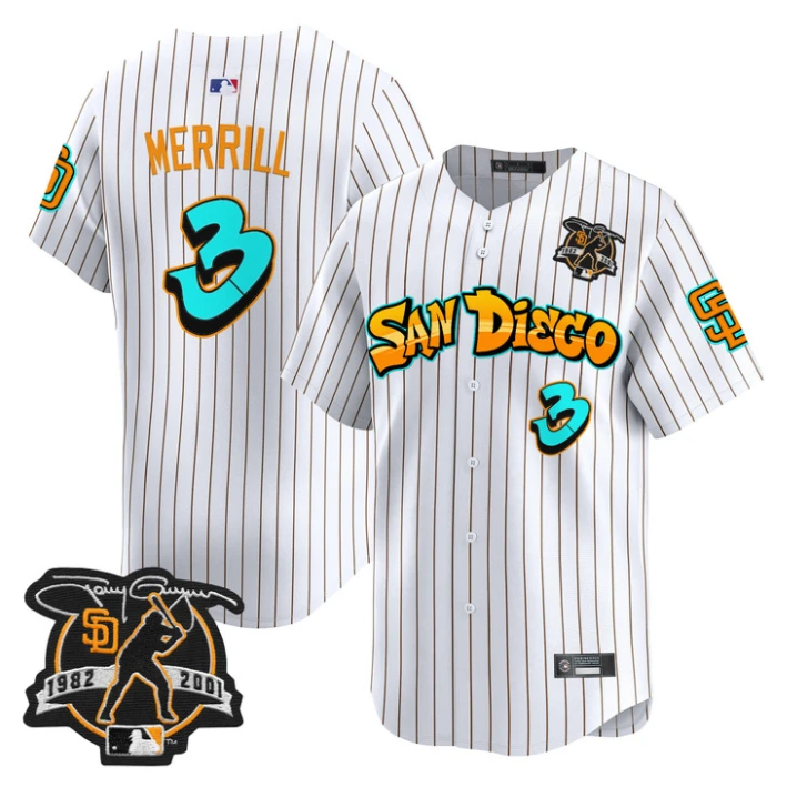 Jackson Merrill Jersey #3 San Diego Padres Graffiti Barrio Edition Stripes by My Store
