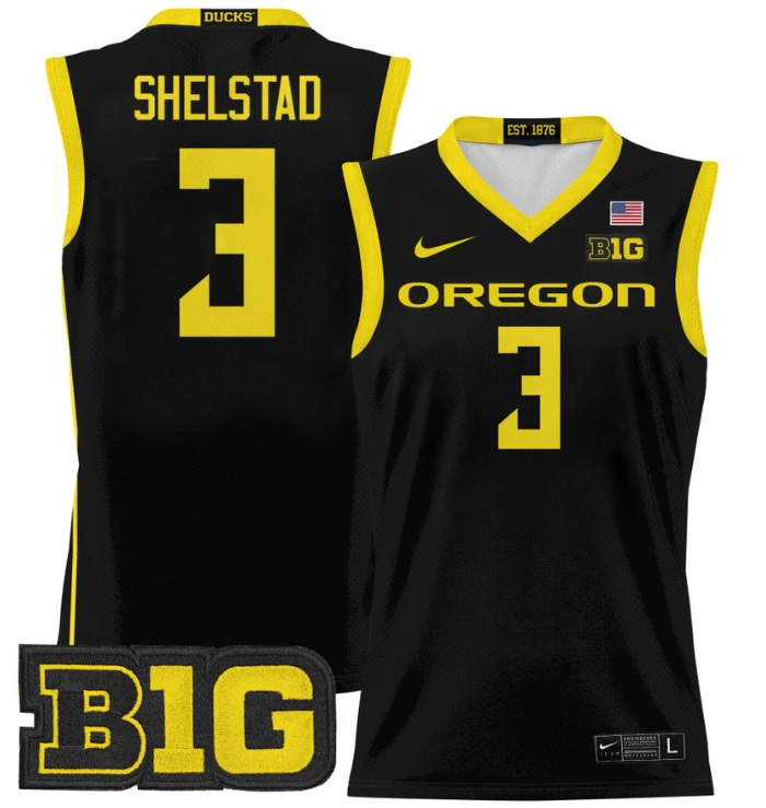 Jackson Shelstad Jersey #3 Oregon Ducks 2024 Lightweight Basketball Black by My store basketball
