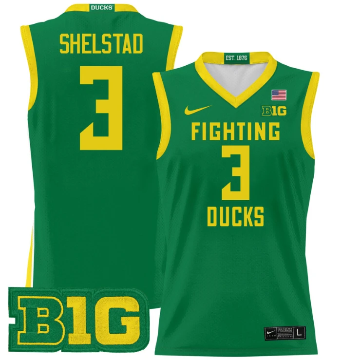 Jackson Shelstad Jersey #3 Oregon Ducks 2024 Lightweight Basketball Green by My store basketball
