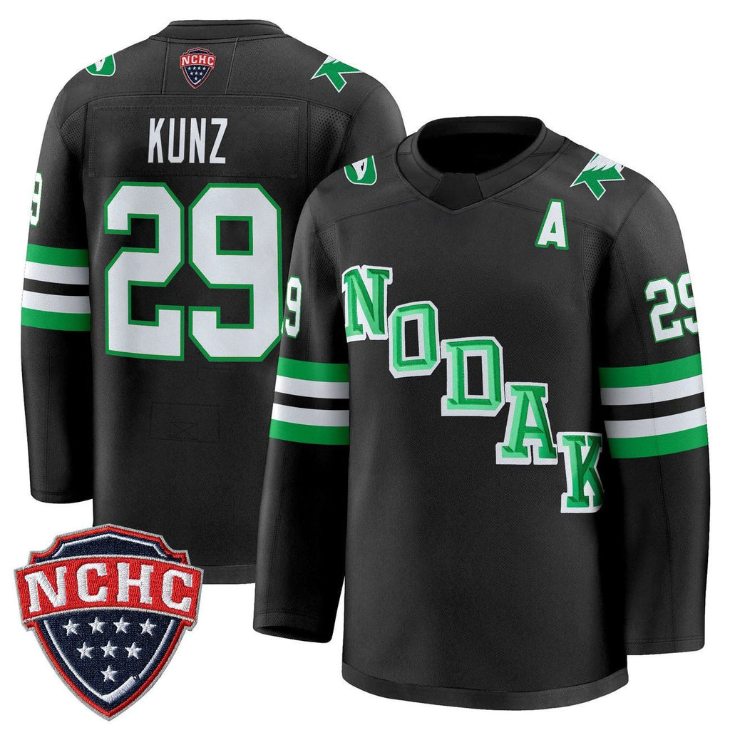 Jackson Kunz Jersey #29 North Dakota Fighting Hawks 2025-26 Stitched by Hockey David