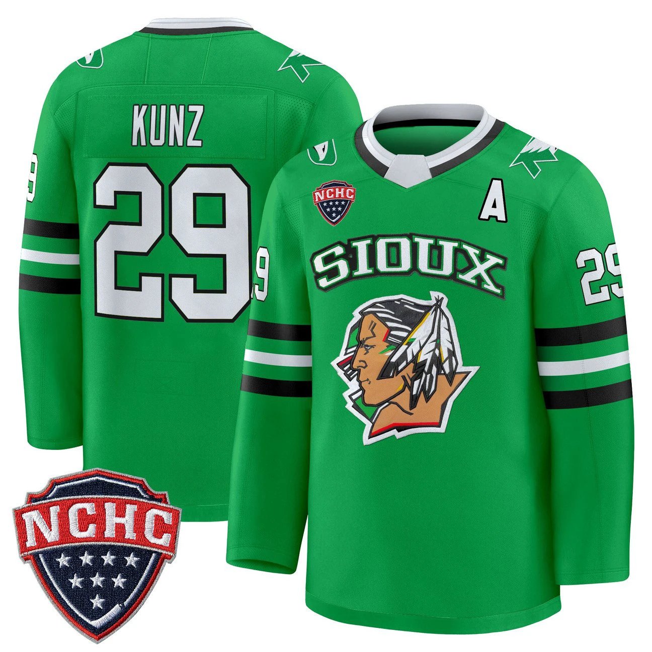 Jackson Kunz Jersey #29 North Dakota Fighting Hawks 2025-26 Stitched by Hockey David