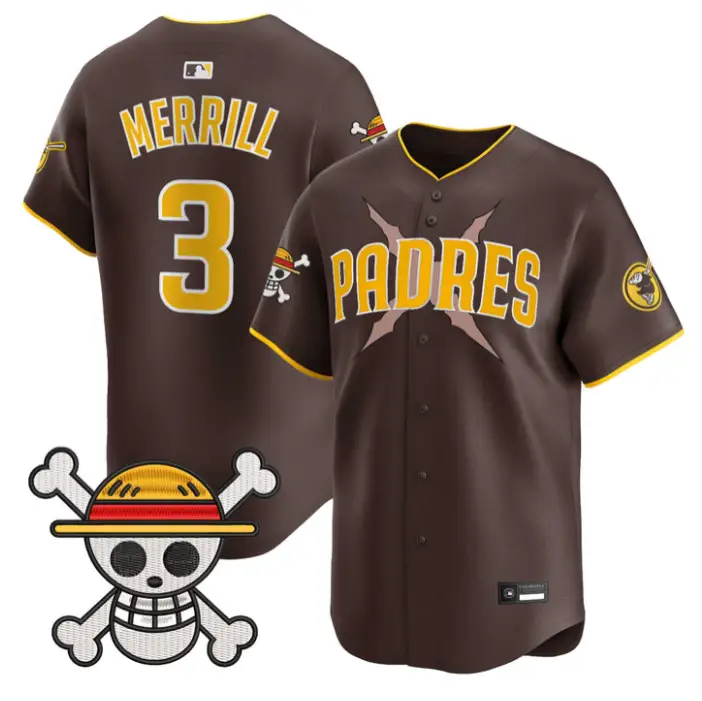 Jackson Merrill Jersey #3 Padres One Piece Premier Limited Stitched by My Store