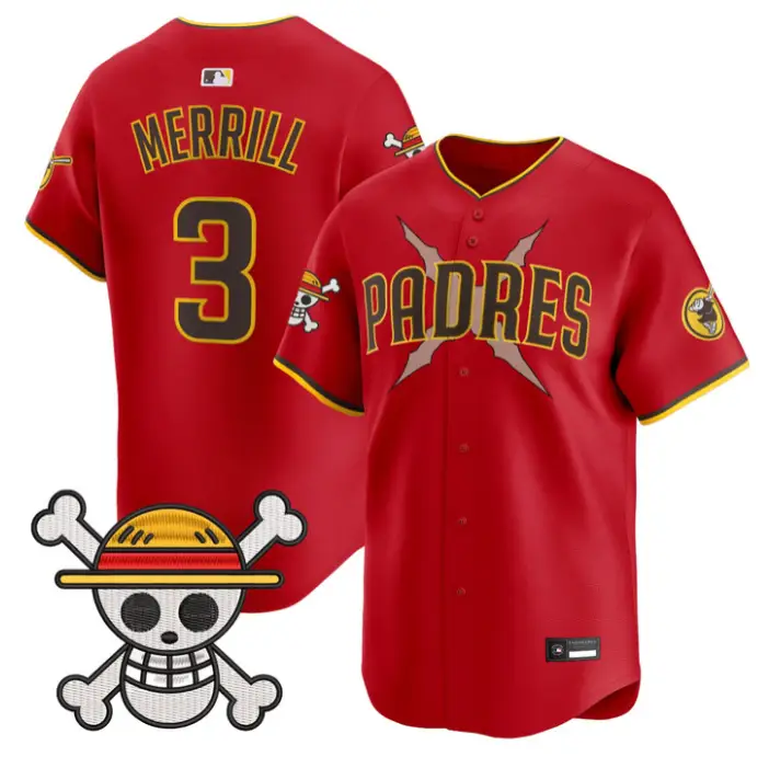Jackson Merrill Jersey #3 Padres One Piece Premier Limited Stitched by My Store