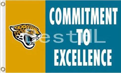 Jacksonville Jaguars Commitment To Excellence Flag 3X5 Ft Polyester Banner USA 90x150cm by flagsjustdoit