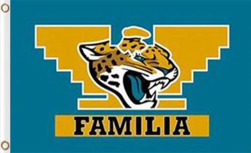 Jacksonville Jaguars Familia Flag 3X5 Ft Polyester Banner USA 90x150cm by flagsjustdoit