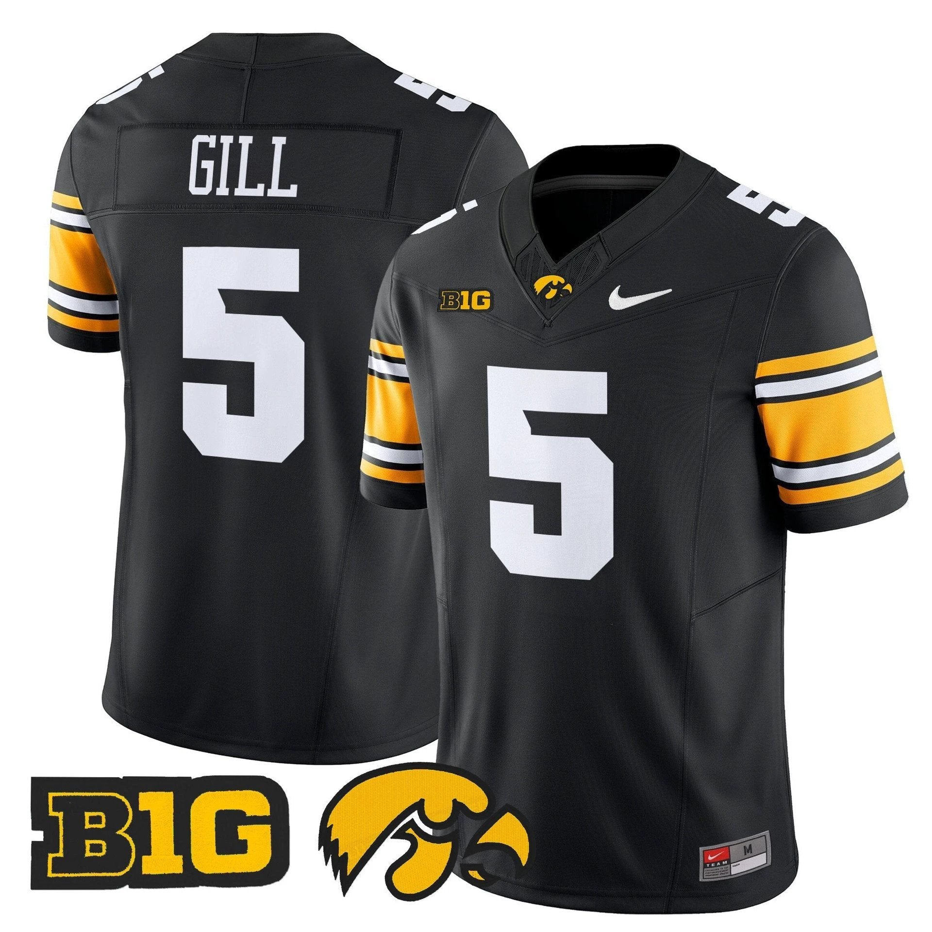 Jacob Gill Jersey #5 Iowa Hawkeyes 2025 Limited Stitched Black by My Store