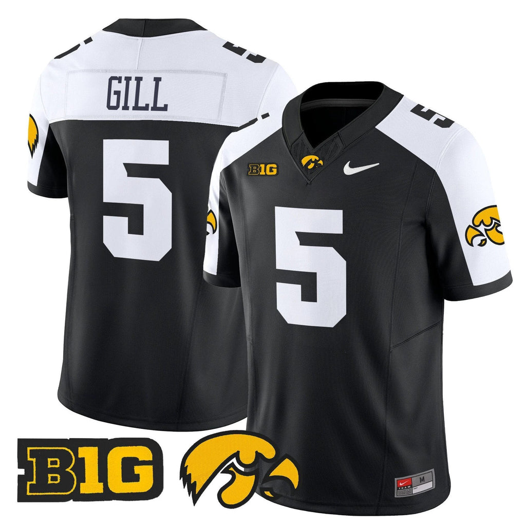 Jacob Gill Jersey #5 Iowa Hawkeyes 2025 Limited Stitched Black Alternate by My Store