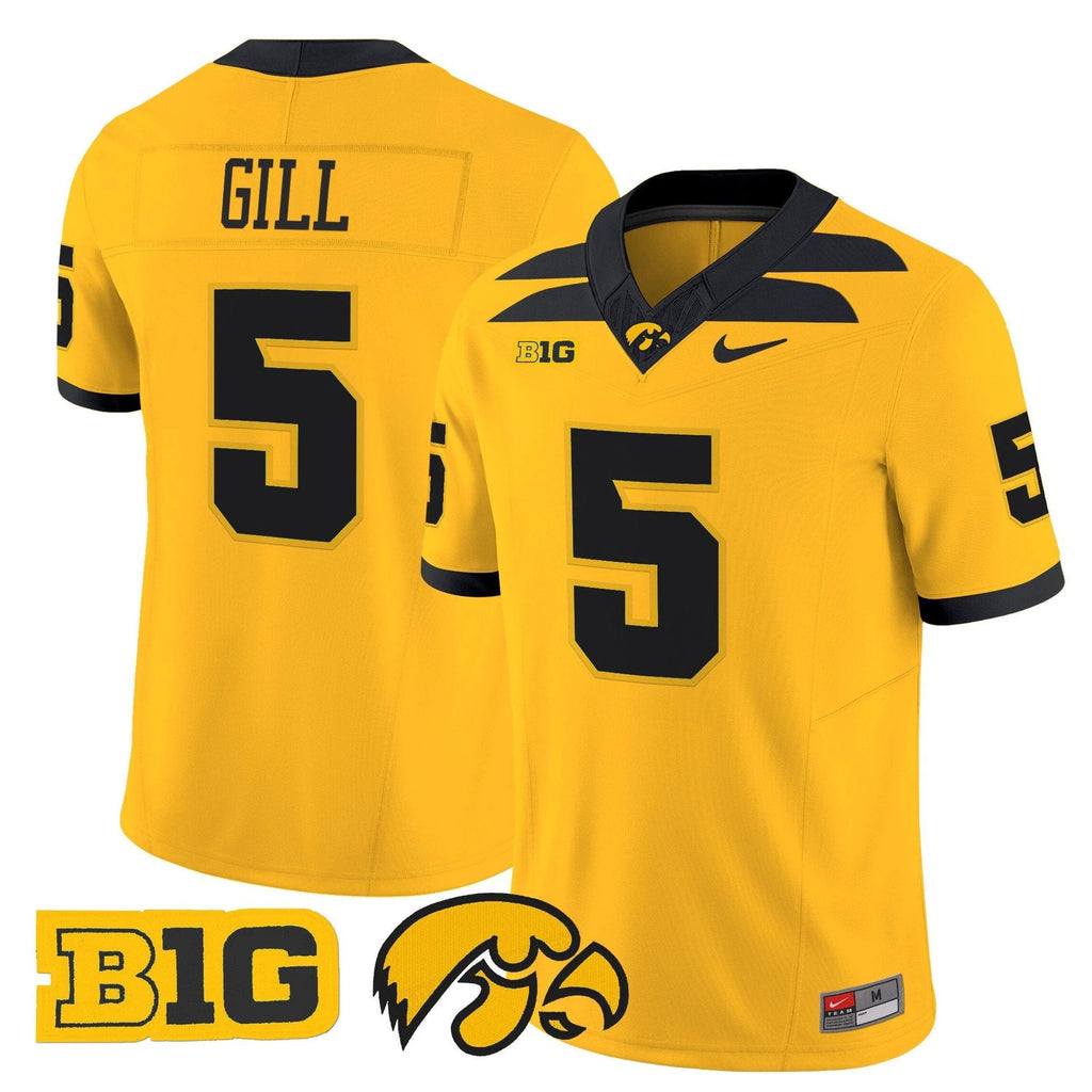 Jacob Gill Jersey #5 Iowa Hawkeyes 2025 Limited Stitched Gold by My Store
