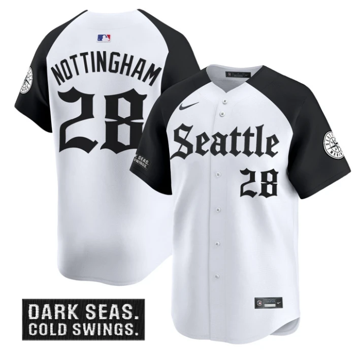 Jacob Nottingham Jersey #28 Seattle Mariners Deep Sea Gothic Edition Limited Stitched Alternate by My Store